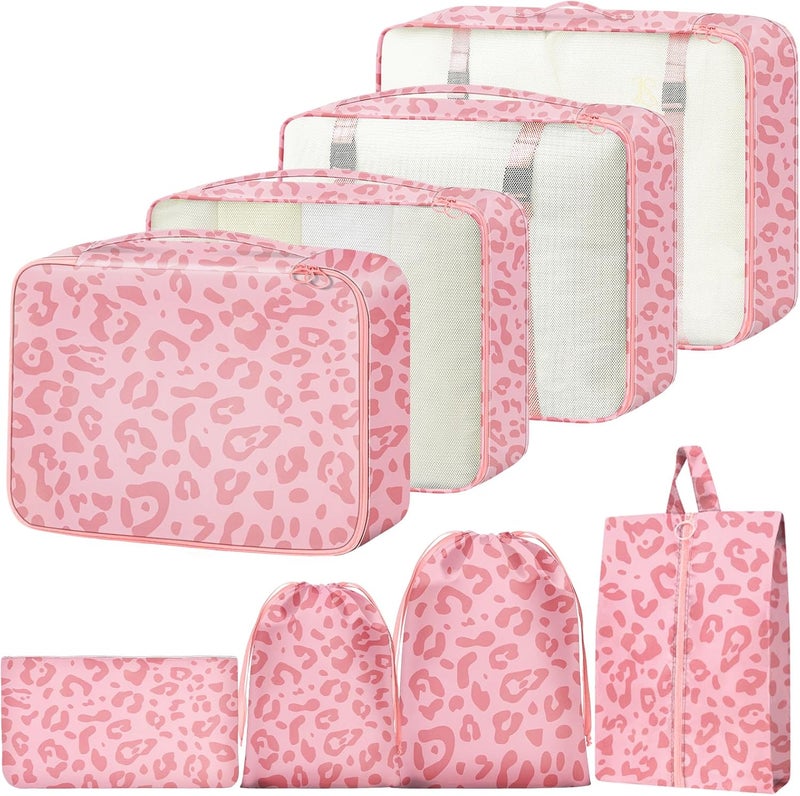YEEYAA Packing Cubes for Travel - 8 Set Luggage Organizer Bags for Family, Mesh Breathable Packing Cubes for Suitcases Durable Travel Essentials Bags Set - Image 1